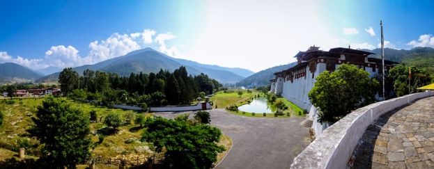 Panoramic View of the Backyard of the Punakha Dzong