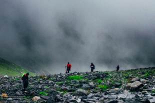 Hampta Pass Trek- walking through clouds