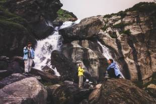 Hampta Pass Trek- waterfall in Cheeka